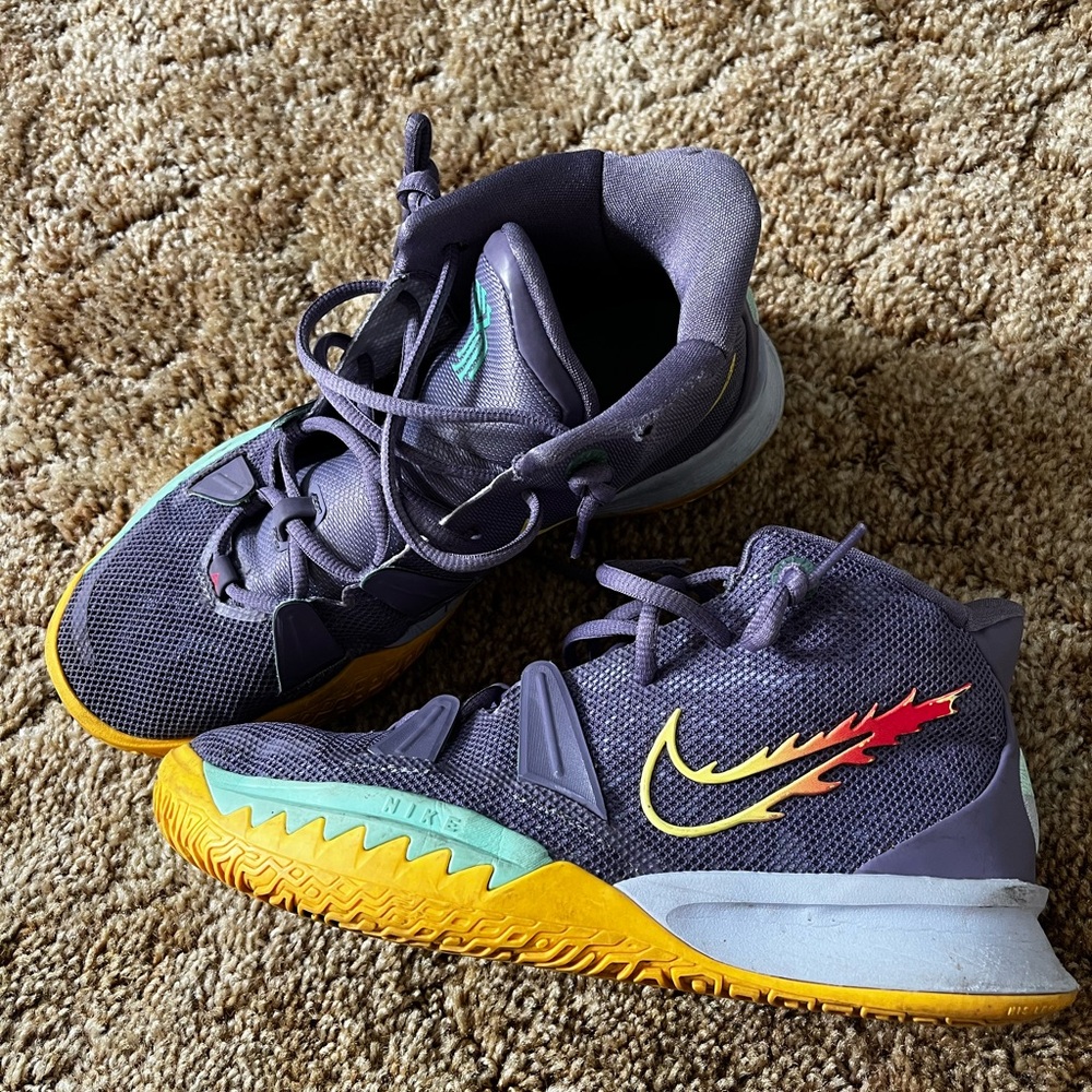 Nike Purple and Yellow Sneakers Performance Design